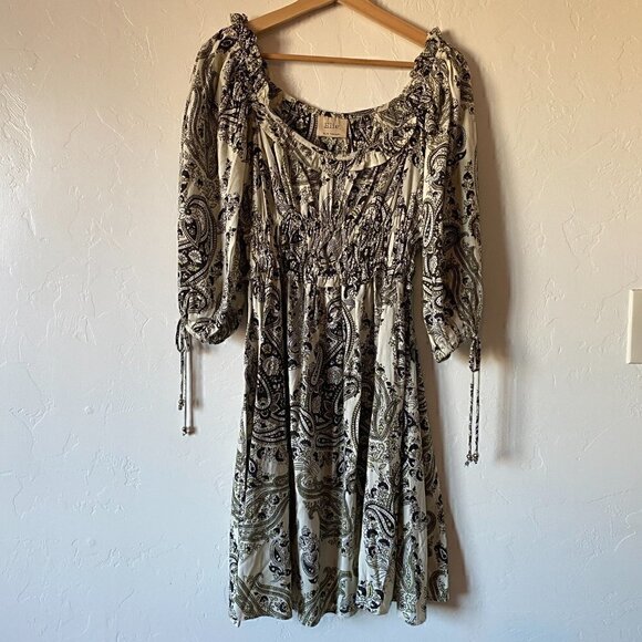 Elie Tahari Paisley Puff Sleeve Mini Dress - Picture 4 of 12